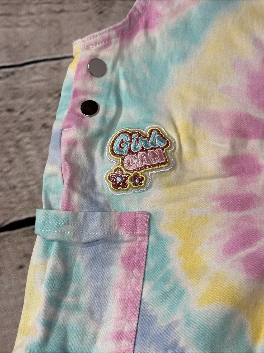 Garanimals Pastel Tie-Dye Shortalls Overalls - Pink, Blue, Yellow, Mint